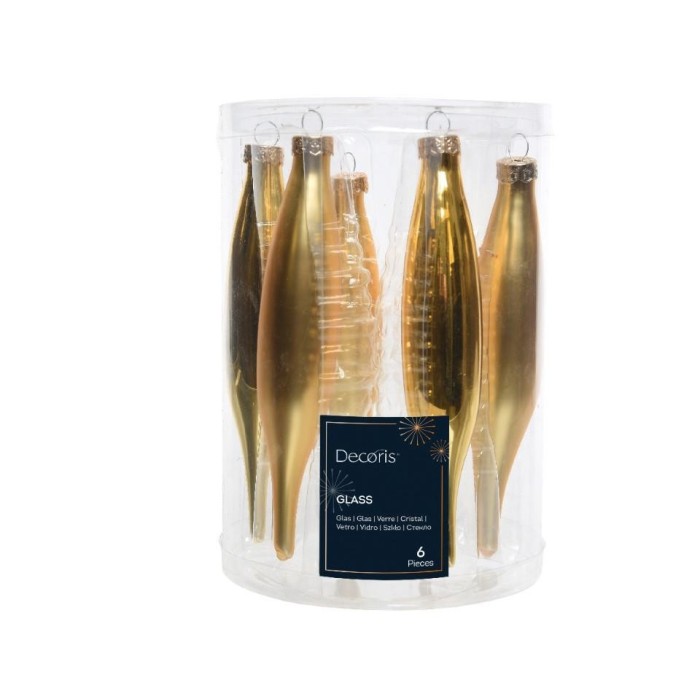 GOCCIA VETRO H. 15 CM. ORO ASSORTITI MATT E LUCIDO